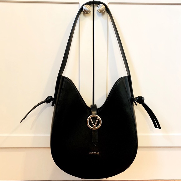 Valentino Handbags - Valentino Anny Soave Black Leather Shoulder Bag